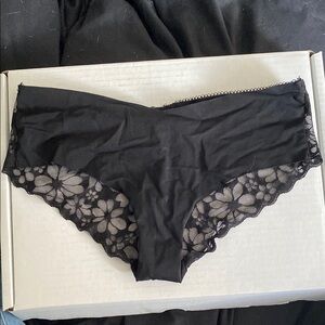Victoria's Secret Black Floral Lace Panties